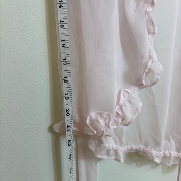 In Bloom By Jonquil Chiffon Ruffled Coordinating Wrap Robe Size XS Rose NWT - Picture 11 of 11